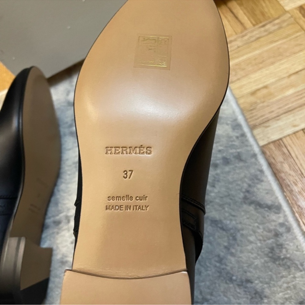 Hermes neo ankle boot black calfskin leather - Picture 6 of 7